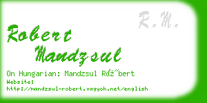 robert mandzsul business card